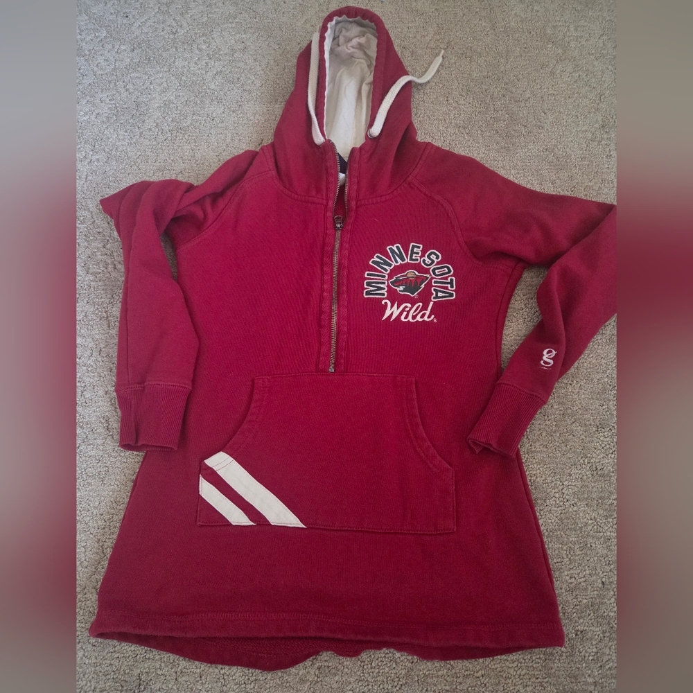 Minnesota Wild Quarter Zip Hoodie Size Small